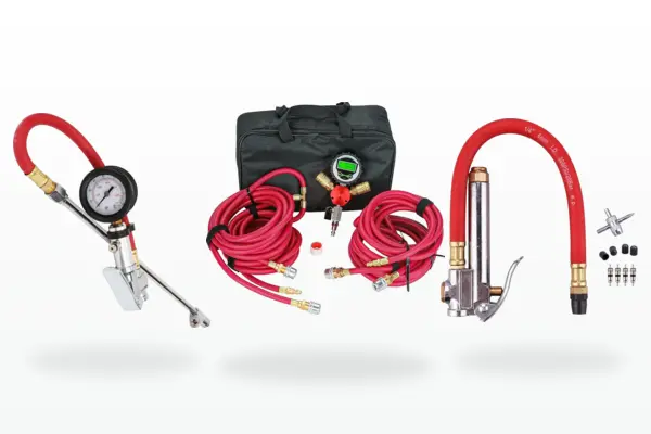 Analog and digital tire inflator gauges for automotive service
