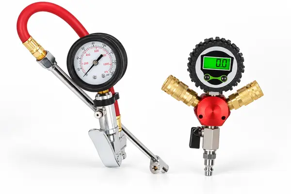Analog and digital tire pressure gauges for professional automotive service