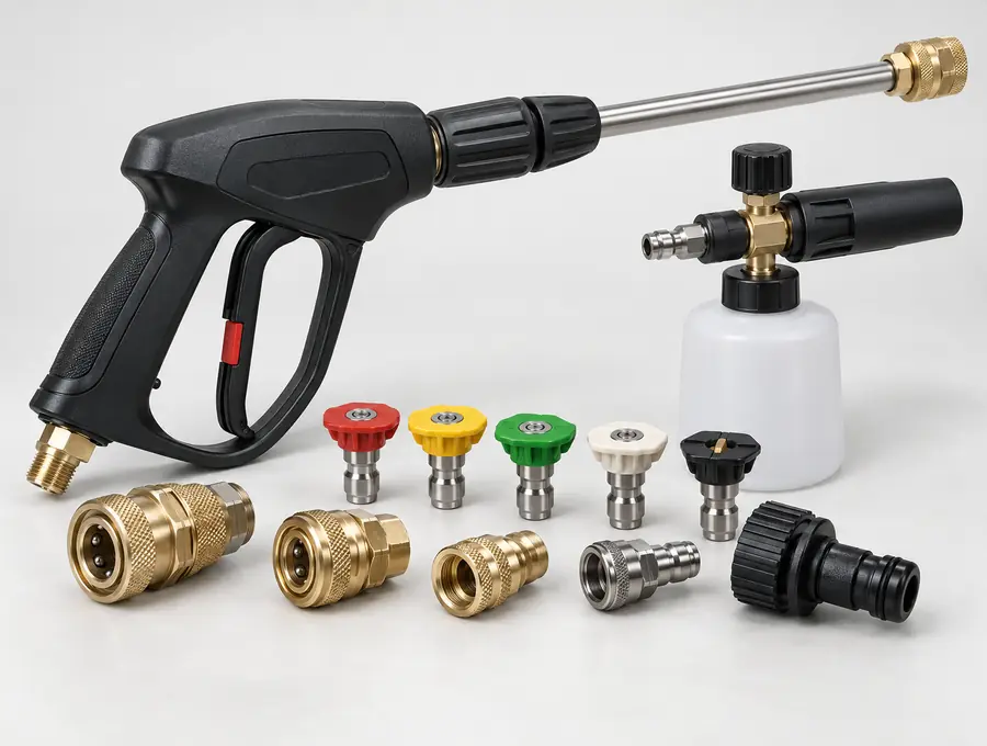 Pressure washer guns nozzles couplers and cleaning accessories