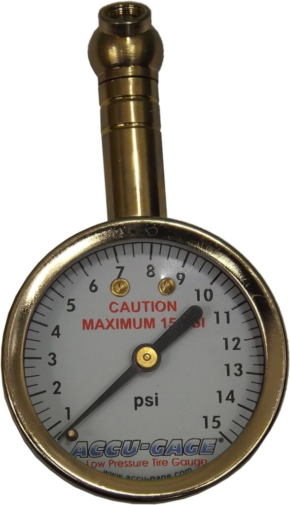 3–15 PSI Swivel-Angle Chuck Dial Tire Pressure Gauge