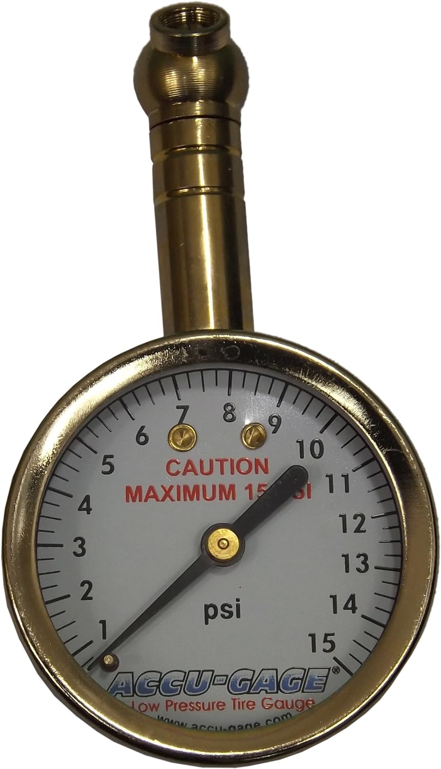 3–15 PSI Swivel-Angle Chuck Dial Tire Pressure Gauge