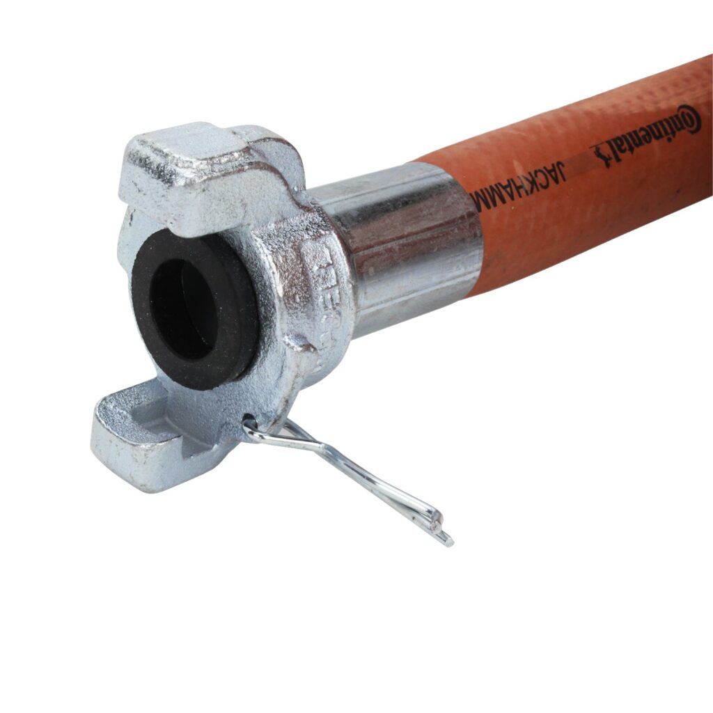 50 ft Industrial Jackhammer Red Rubber Air Hose with 3/4" Universal Couplings