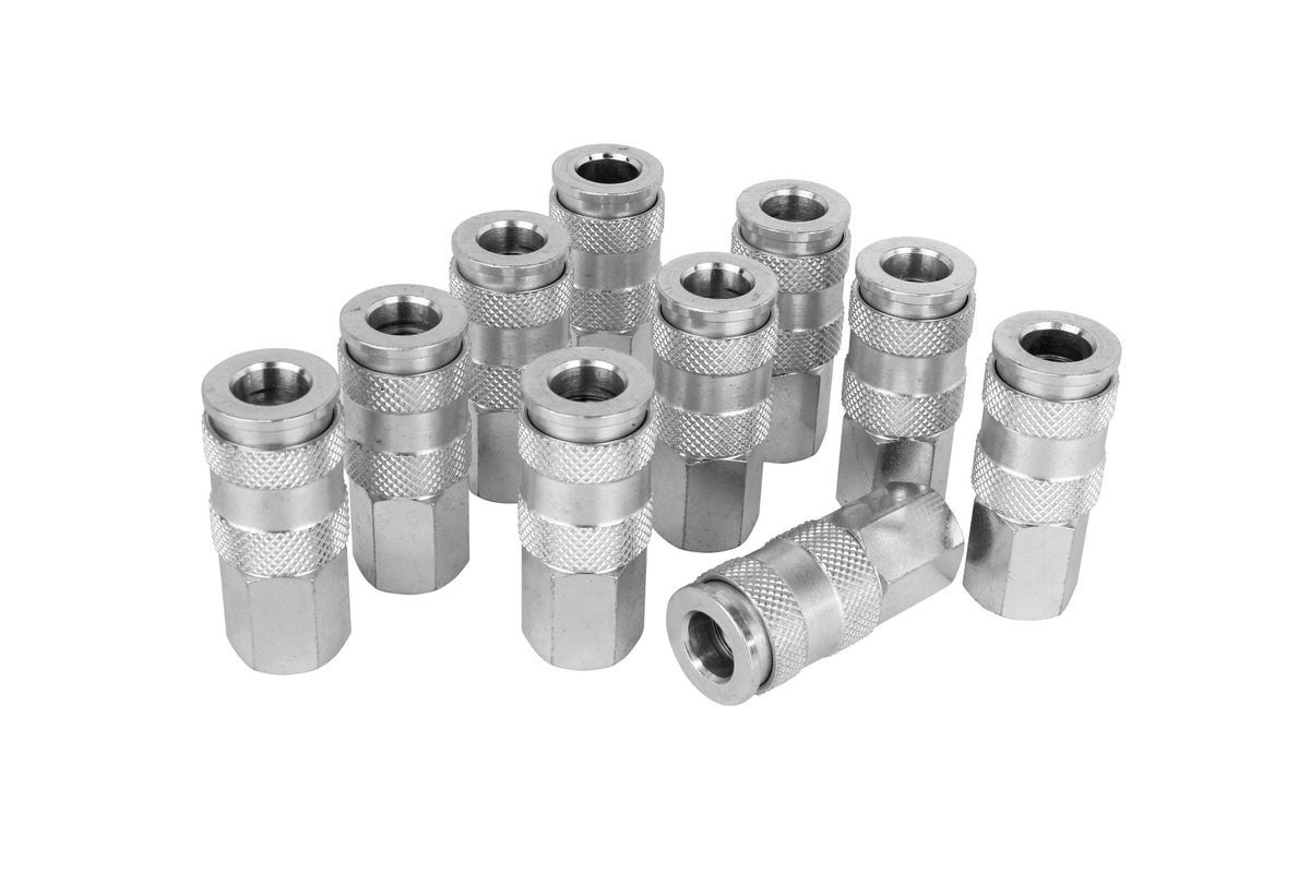 3/8" FNPT High Flow (High-Flow Interchange) Quick-Connect Steel Coupler