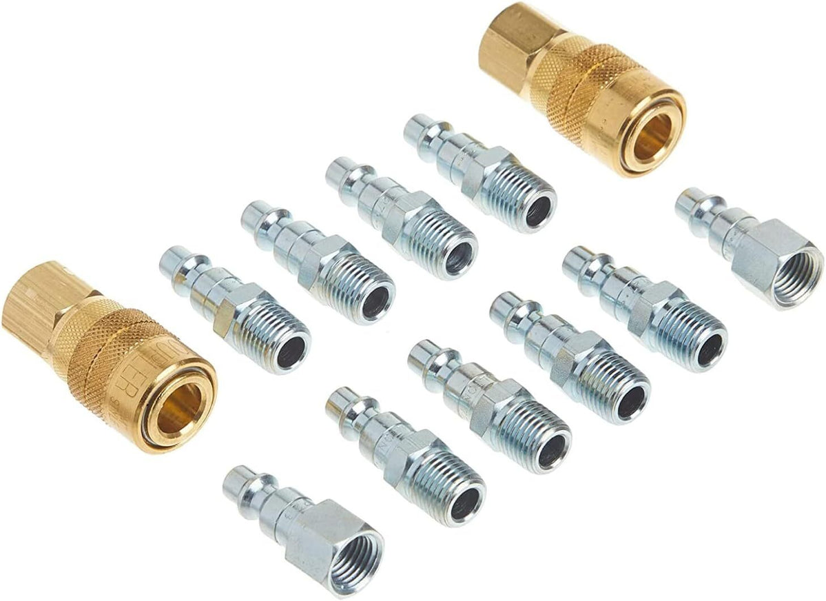 1/4" NPT Industrial Interchange Air Coupler and Plug Kit