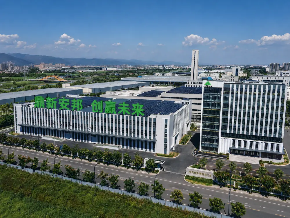 AUTOWIN industrial manufacturing factory with rooftop solar panels in Ningbo China