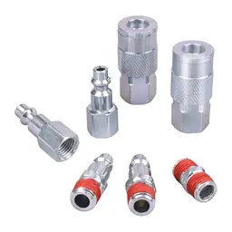 Industrial air quick couplers and plugs