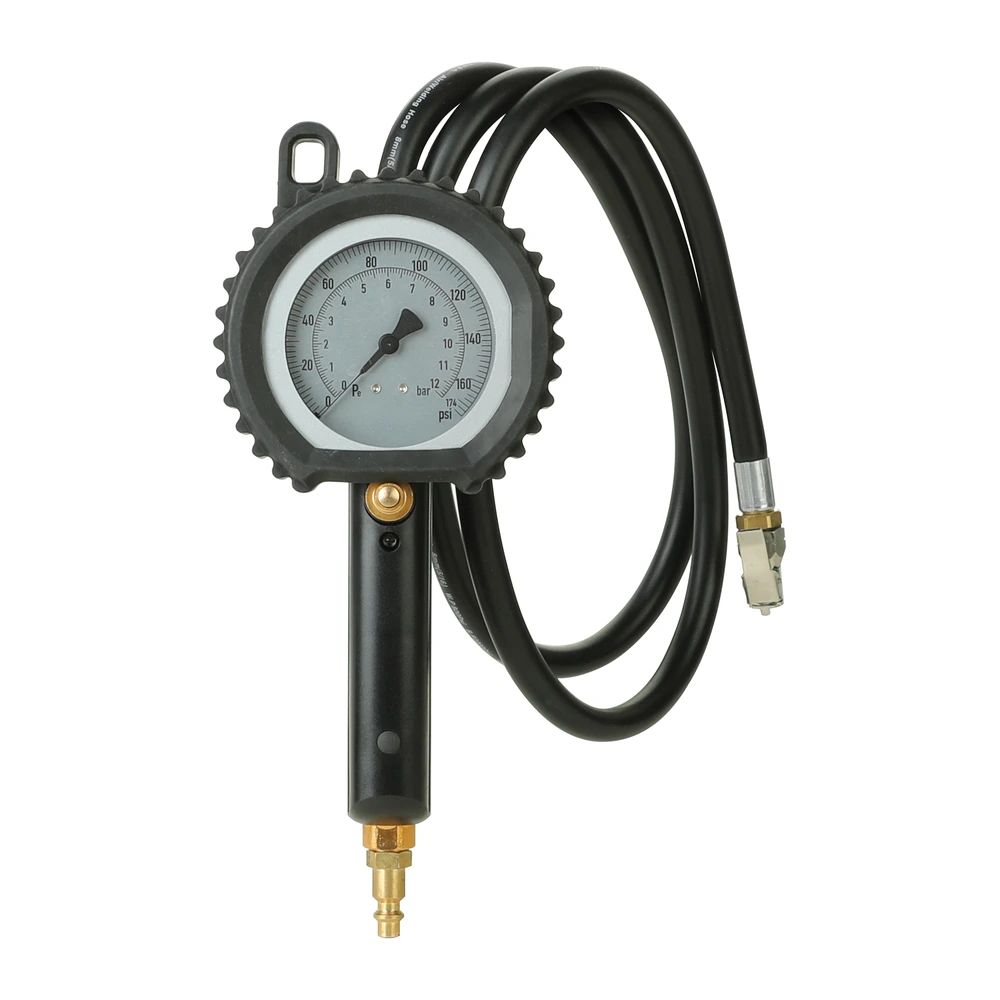 AUTOWIN Heavy-Duty Dial Tire Inflator Gauge, 0–174 PSI