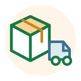 Global packaging and delivery services icon