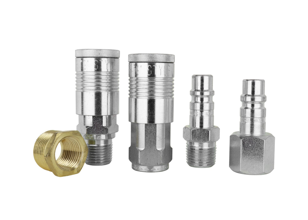 High-Flow Interchange Coupler, Plug and Air hose Reducer Bushing Kit