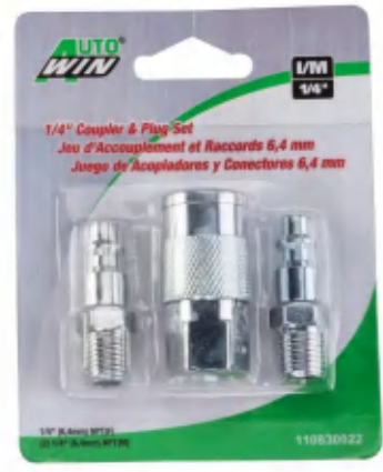 AUTOWIN CPK-02 Three-piece Industrial Air Coupler and Plug Kit