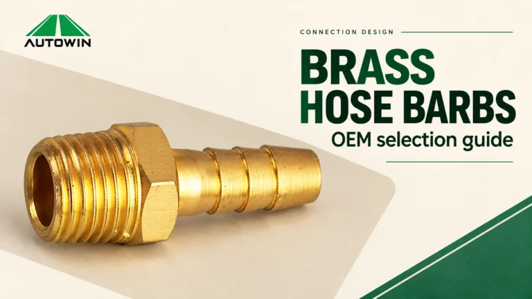 Brass hose barb fitting with a male threaded end for hose assembly specification