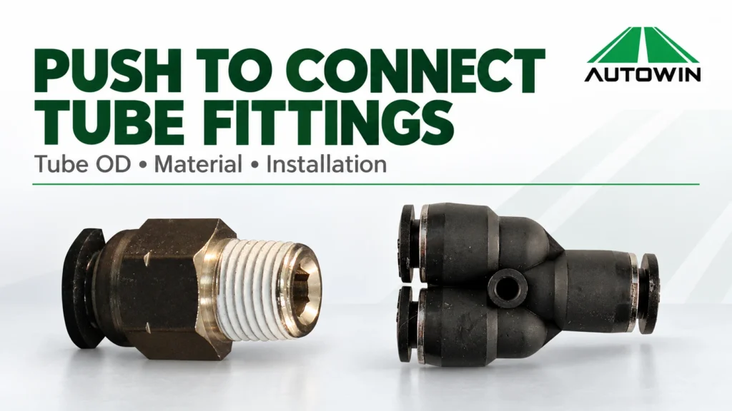 Straight and Y-shaped push to connect tube fittings for pneumatic tubing