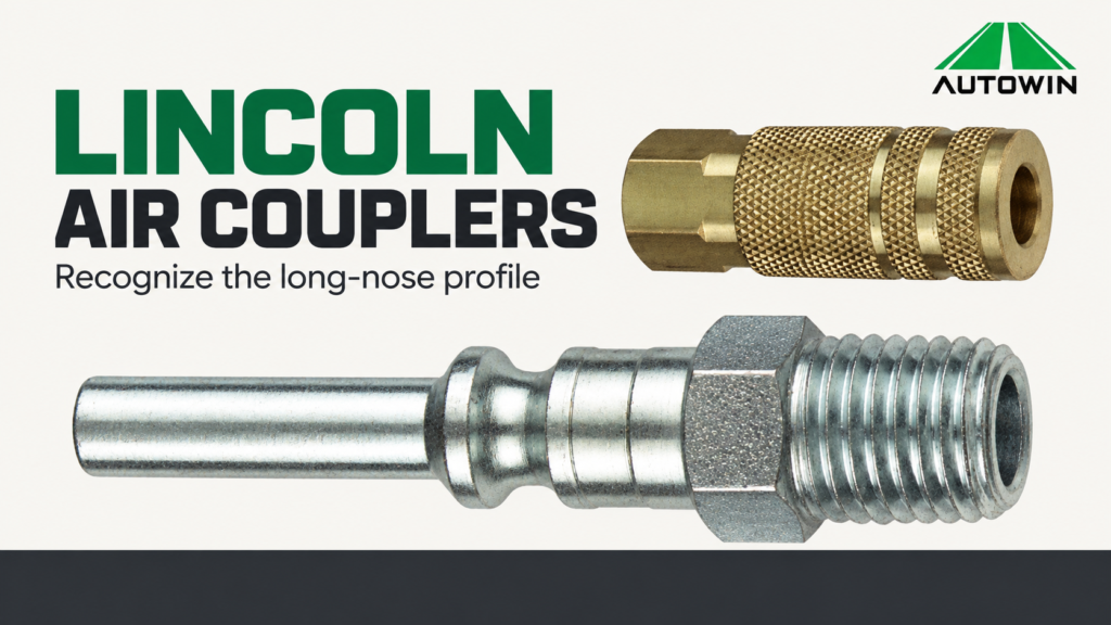 AUTOWIN Lincoln air coupler with a long-nose male-thread plug